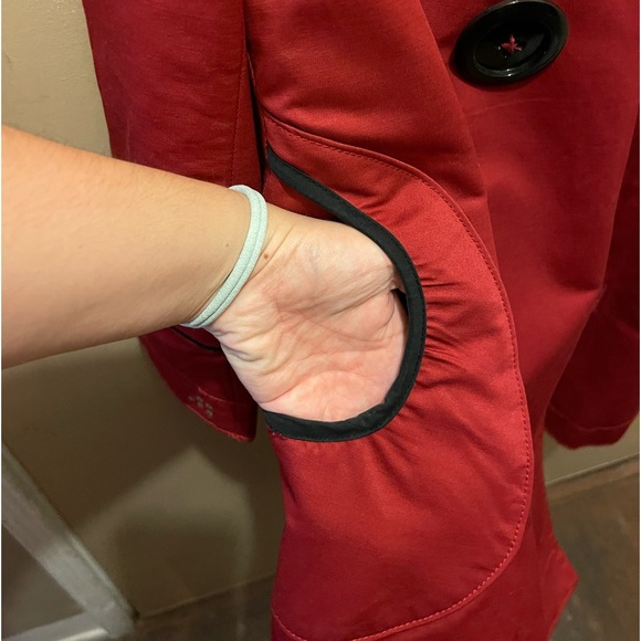 Soia & Kyo Red Trenchcoat size M - Picture 5 of 6